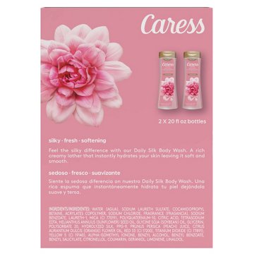 Caress Daily Silk Body Wash Twin Pack - White Peach & Orange Blossom, 20 oz