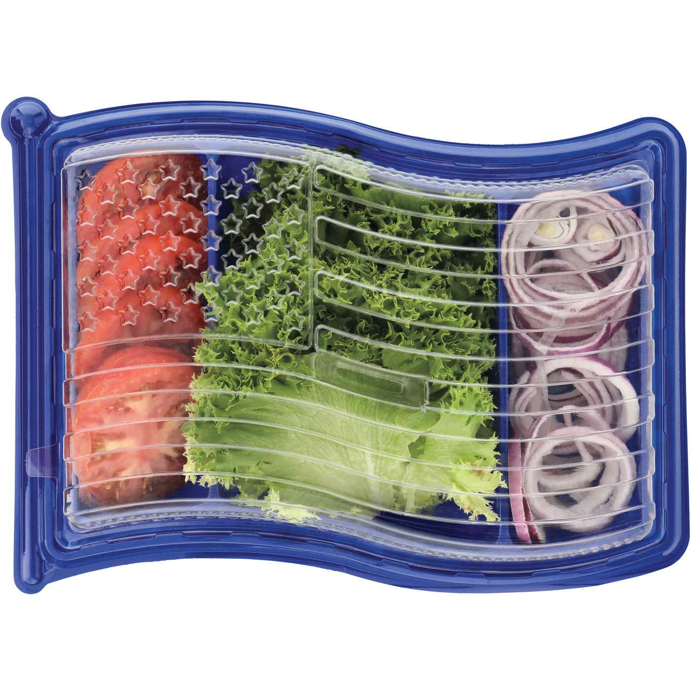 H-E-B Fresh Burger & Sandwich Toppings Tray - Patriotic Flag; image 1 of 3