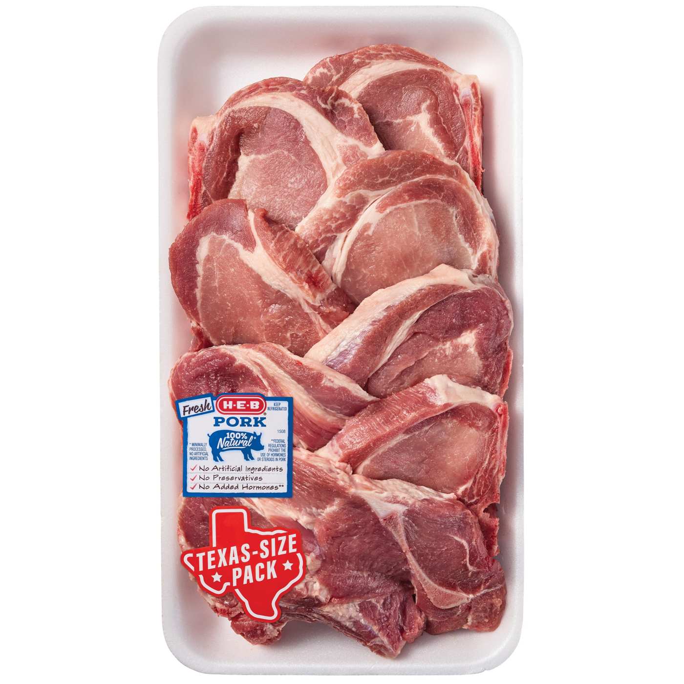 H-E-B Bone-in Ribeye & Blade Pork Chops, Thick Cut - Texas-Size Pack; image 1 of 3