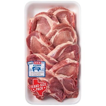 H-E-B Bone-in Ribeye & Blade Pork Chops, Thick Cut - Texas-Size Pack, Avg. 3.5 lbs