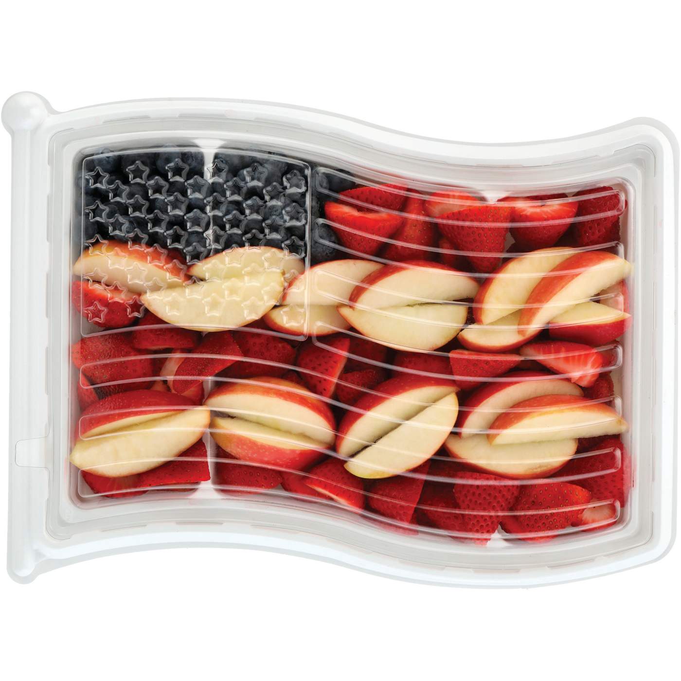 H-E-B Patriotic Flag Fruit Party Tray - Sliced Apples & Berries; image 1 of 3