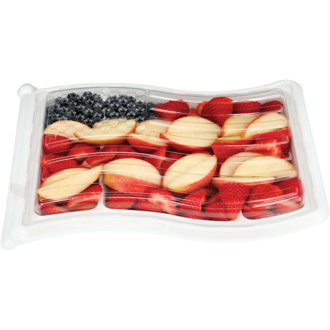 HEB Patriotic Flag Fruit Party Tray Sliced Apples & Berries Shop