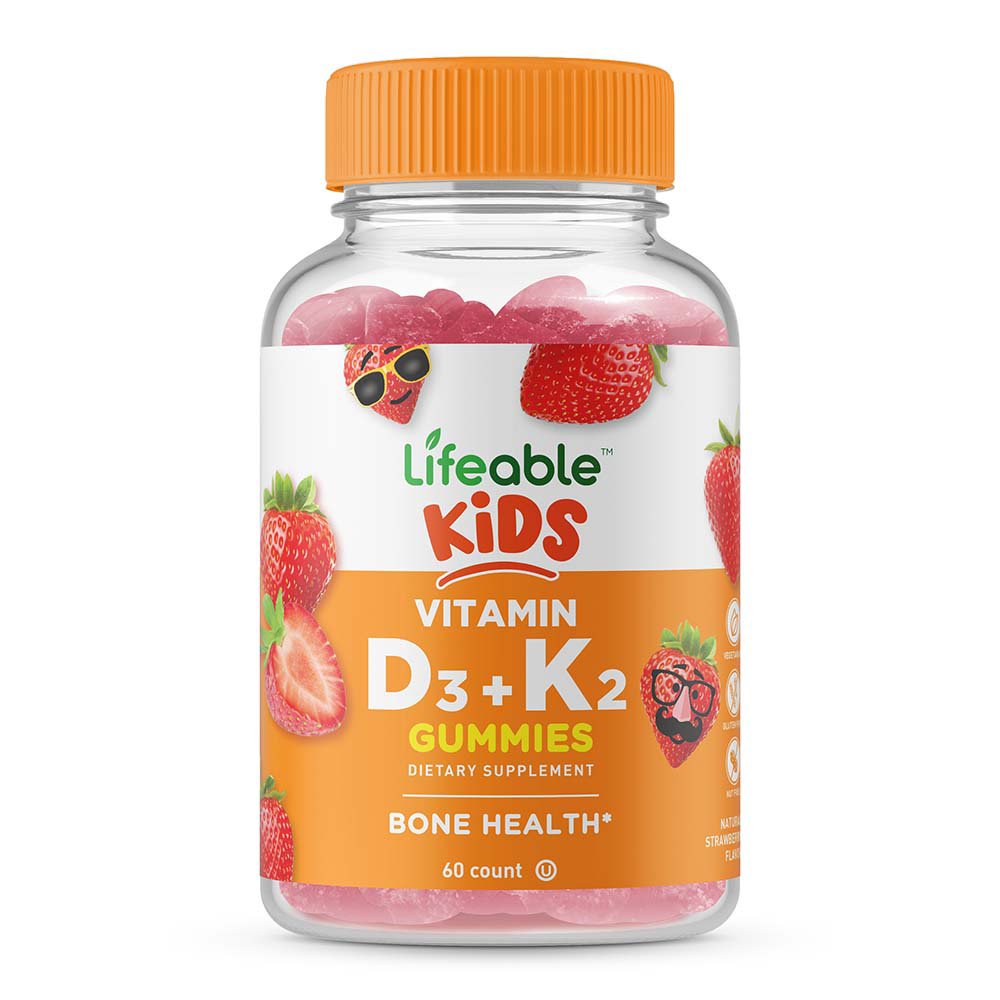 Lifeable Kids Vitamin D3 + K2 Gummies Strawberry Shop Multivitamins