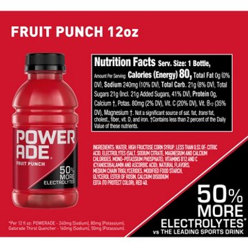 Powerade Fruit Punch Electrolyte Sports Drink 8 pk Bottles