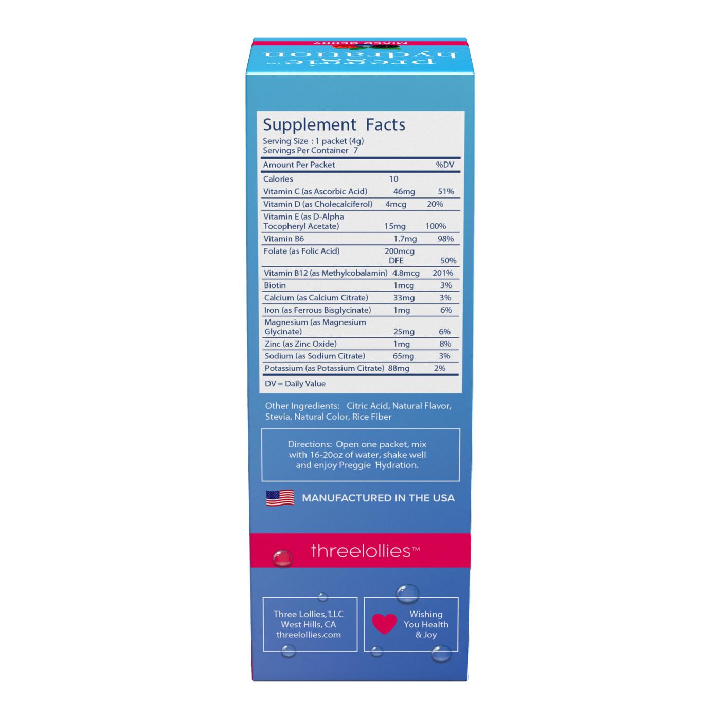 Preggie Hydration 9-Month Pregnancy Hydration Support Packets - Mixed Berry; image 2 of 3