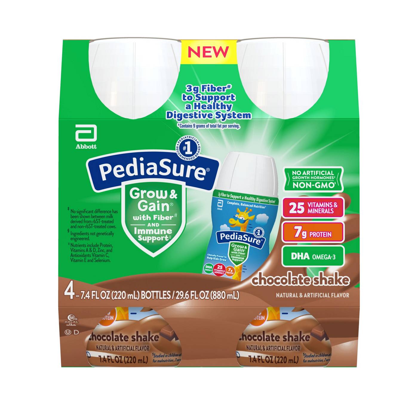 PediaSure Grow & Gain Kids Nutritional Shake Chocolate Ready-to-Drink  Bottles, 24 pk./8 fl. oz.