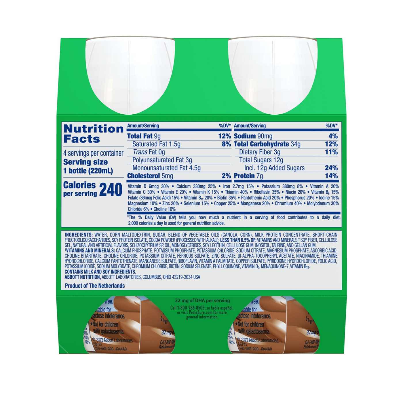 PediaSure Grow & Gain with Fiber Shake - Chocolate; image 2 of 3