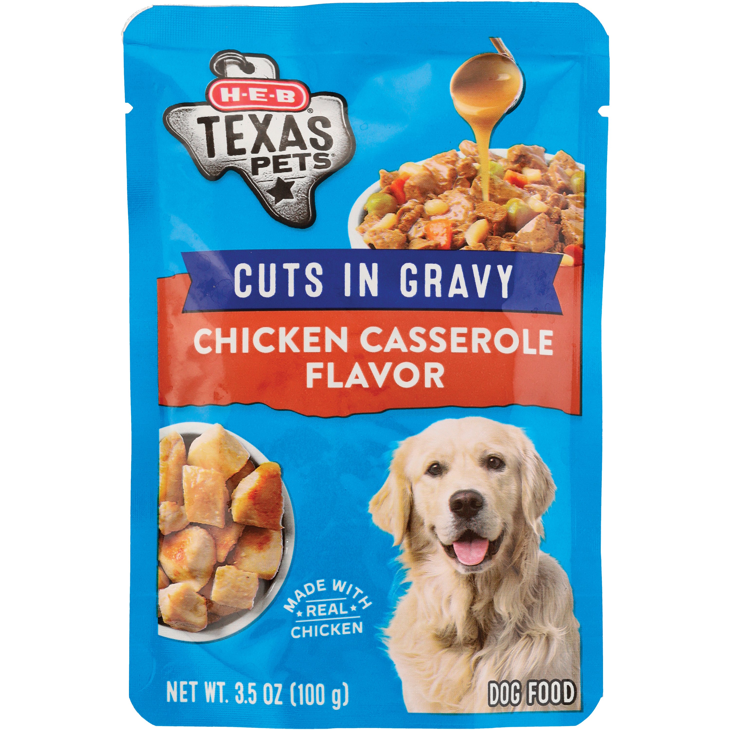 HEB Texas Pets Cuts in Gravy Wet Dog Food Pouch Chicken Casserole