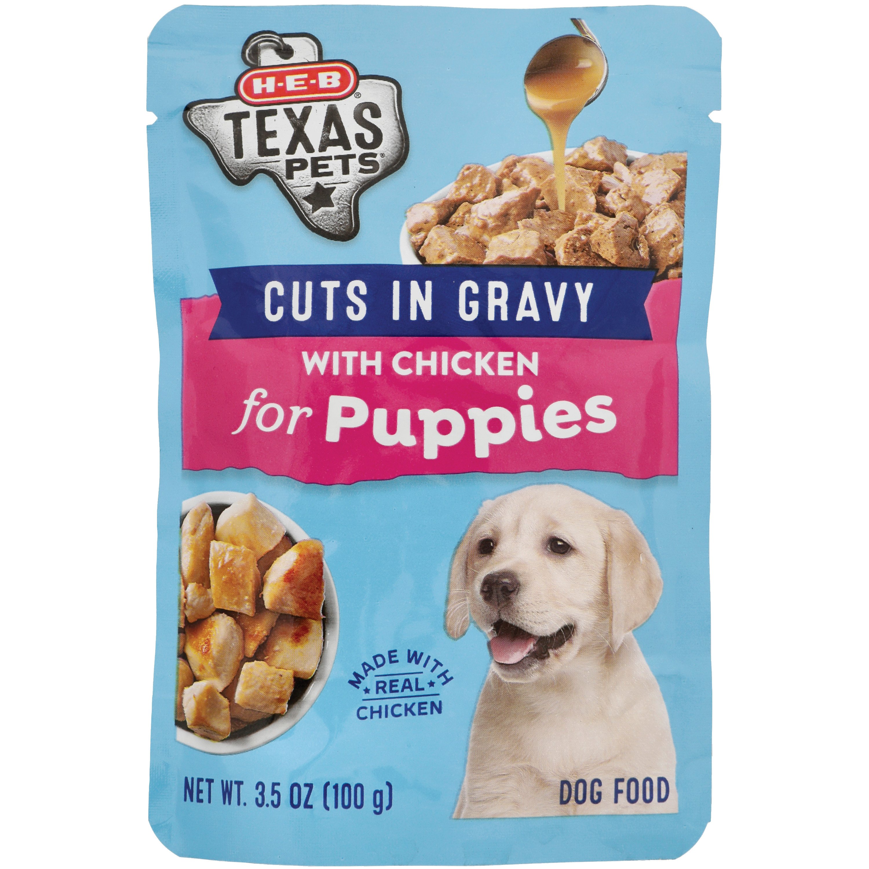 HEB Texas Pets Cuts in Gravy Wet Puppy Dog Food Pouch Chicken