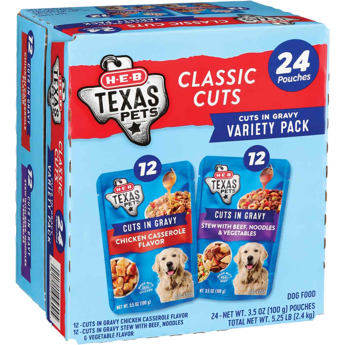 HEB Texas Pets Cuts in Gravy Wet Dog Food Pouches Variety Pack