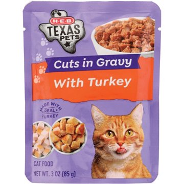 H-E-B Texas Pets Cuts in Gravy Wet Cat Food Pouch – Turkey
