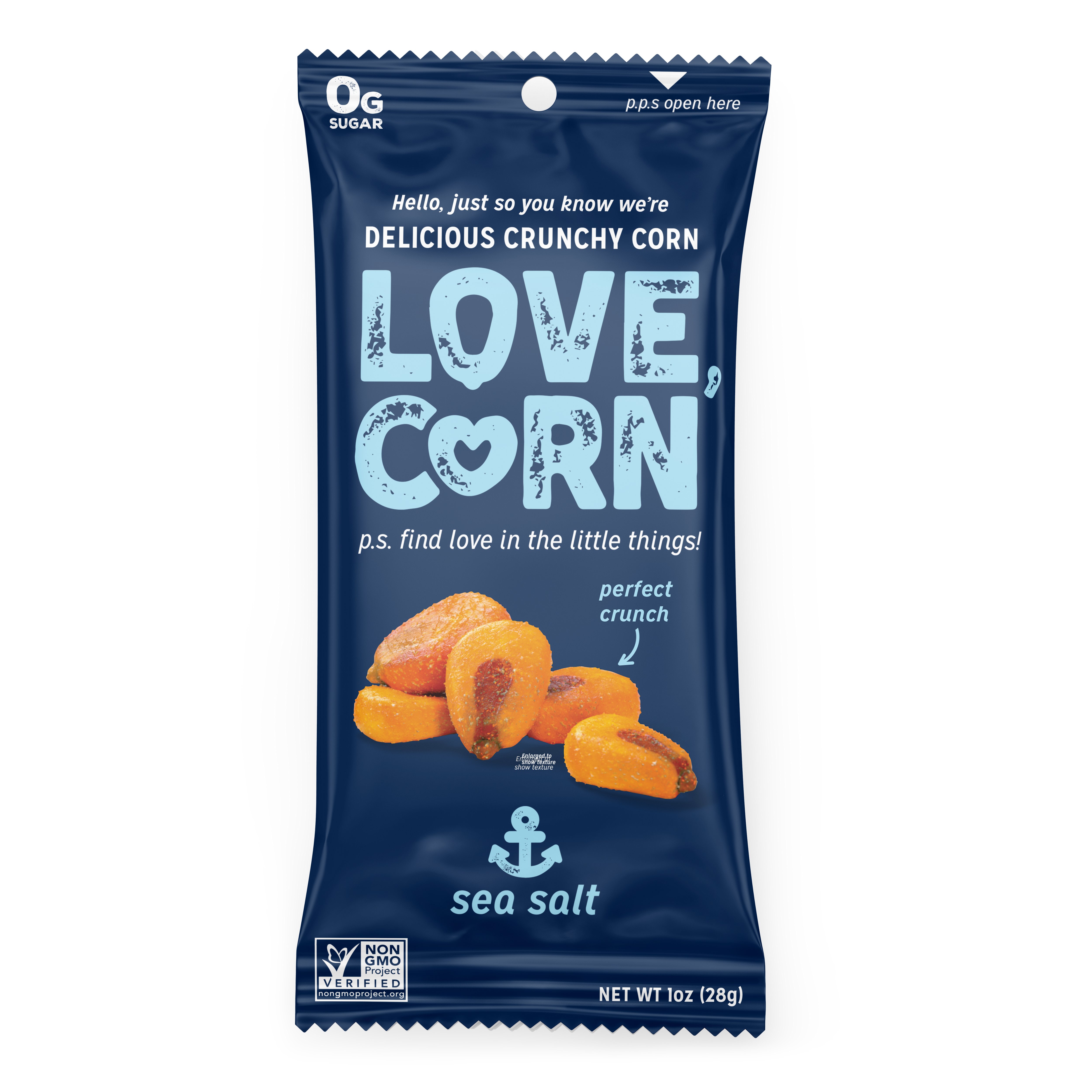 LOVE, CORN Sea Salt Crunchy Corn, 1.6 oz