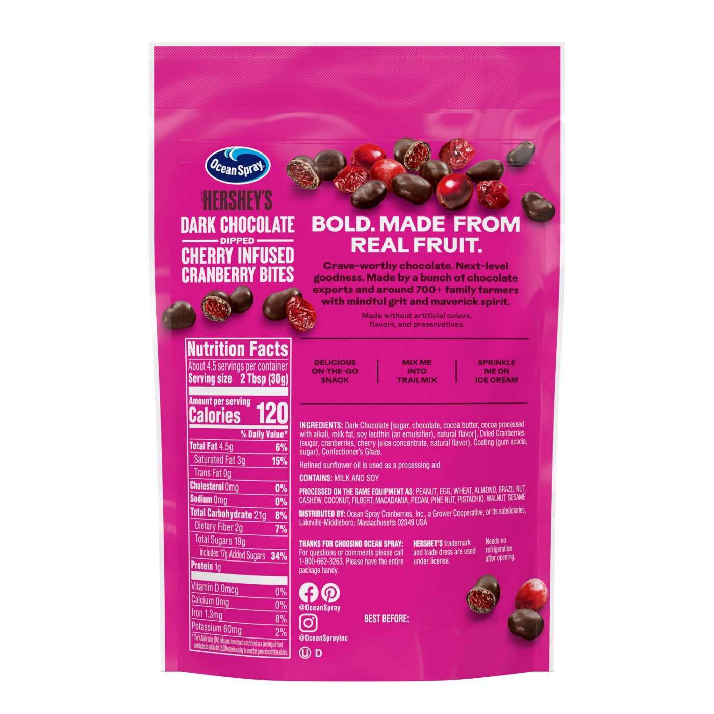 Ocean Spray Hershey's Dark Chocolate Dipped Cherry Cranberry Bites