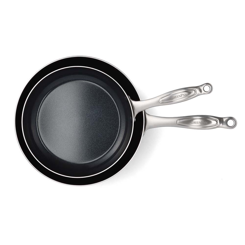GreenPan TriClad Stainless Steel Frypan Set Shop Frying Pans