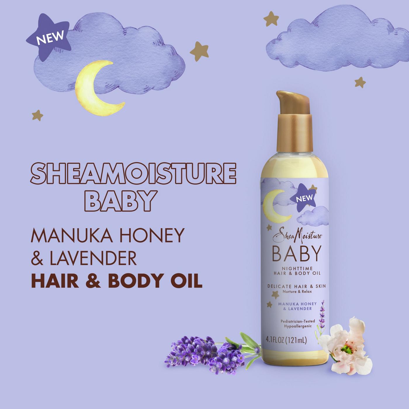 SheaMoisture Baby Nighttime Hair & Body Oil - Manuka Honey & Lavender; image 3 of 5