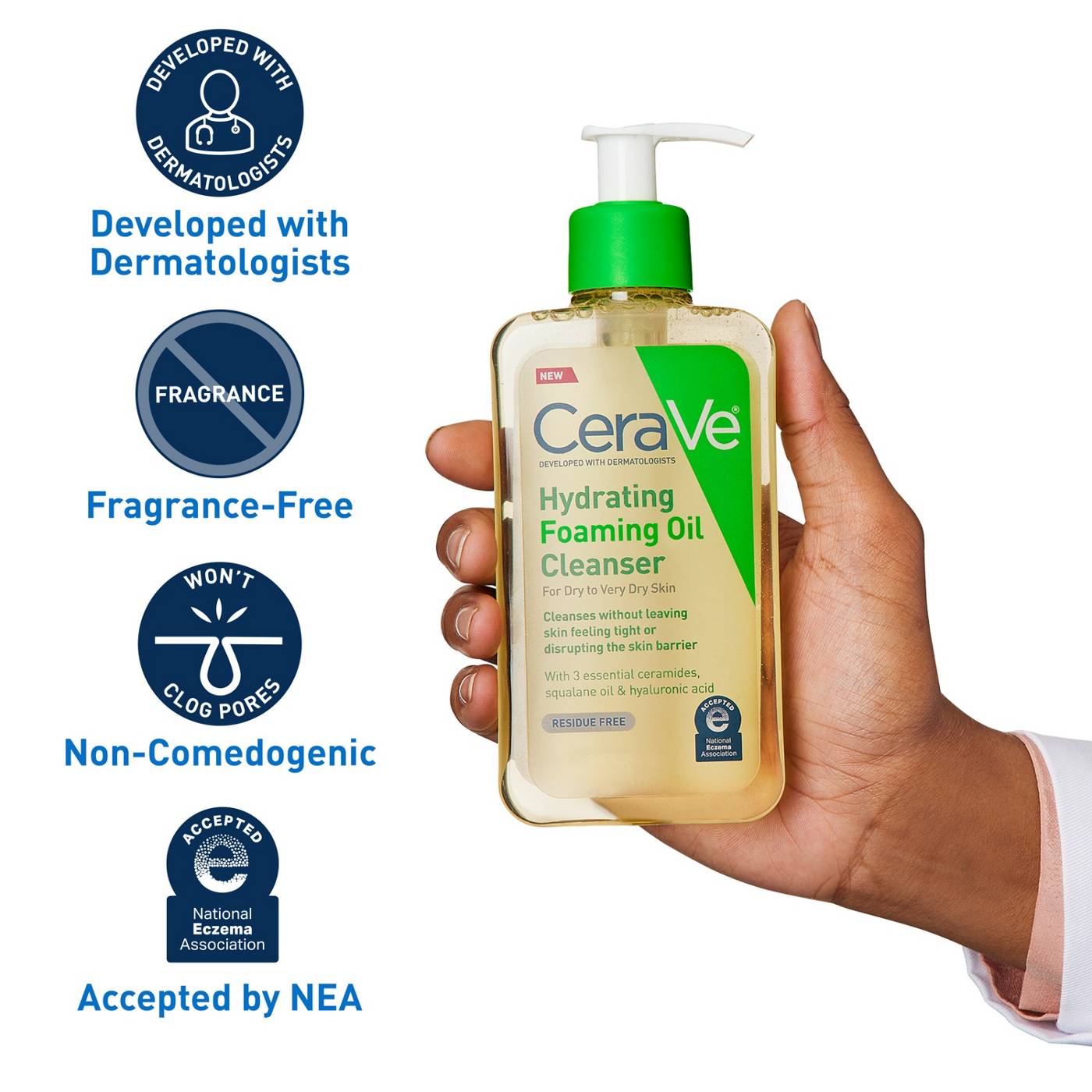 CeraVe Hydrating Foaming Oil Cleanser; image 4 of 10
