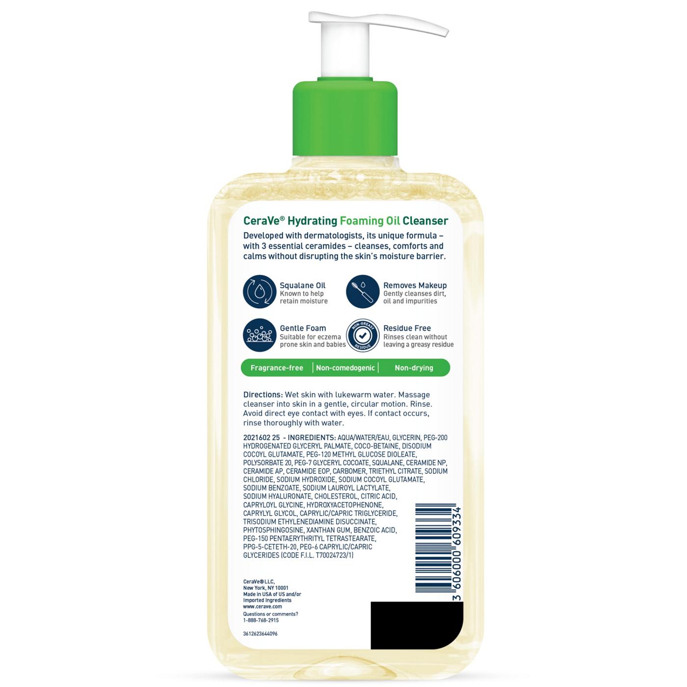 CeraVe Hydrating Foaming Oil Cleanser; image 3 of 11