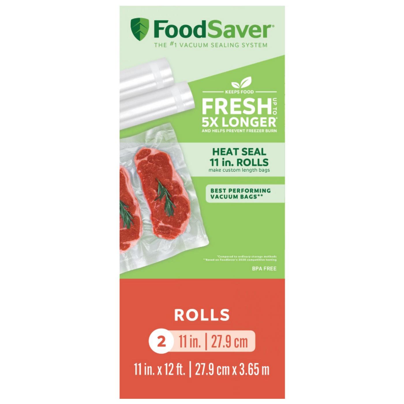 FoodSaver Vacuum Seal Rolls Multi-Pack, 3 Rolls (11 x 16') and 2