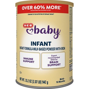 H-E-B Baby Infant Formula Milk-Based Powder with Iron, 33.2 oz