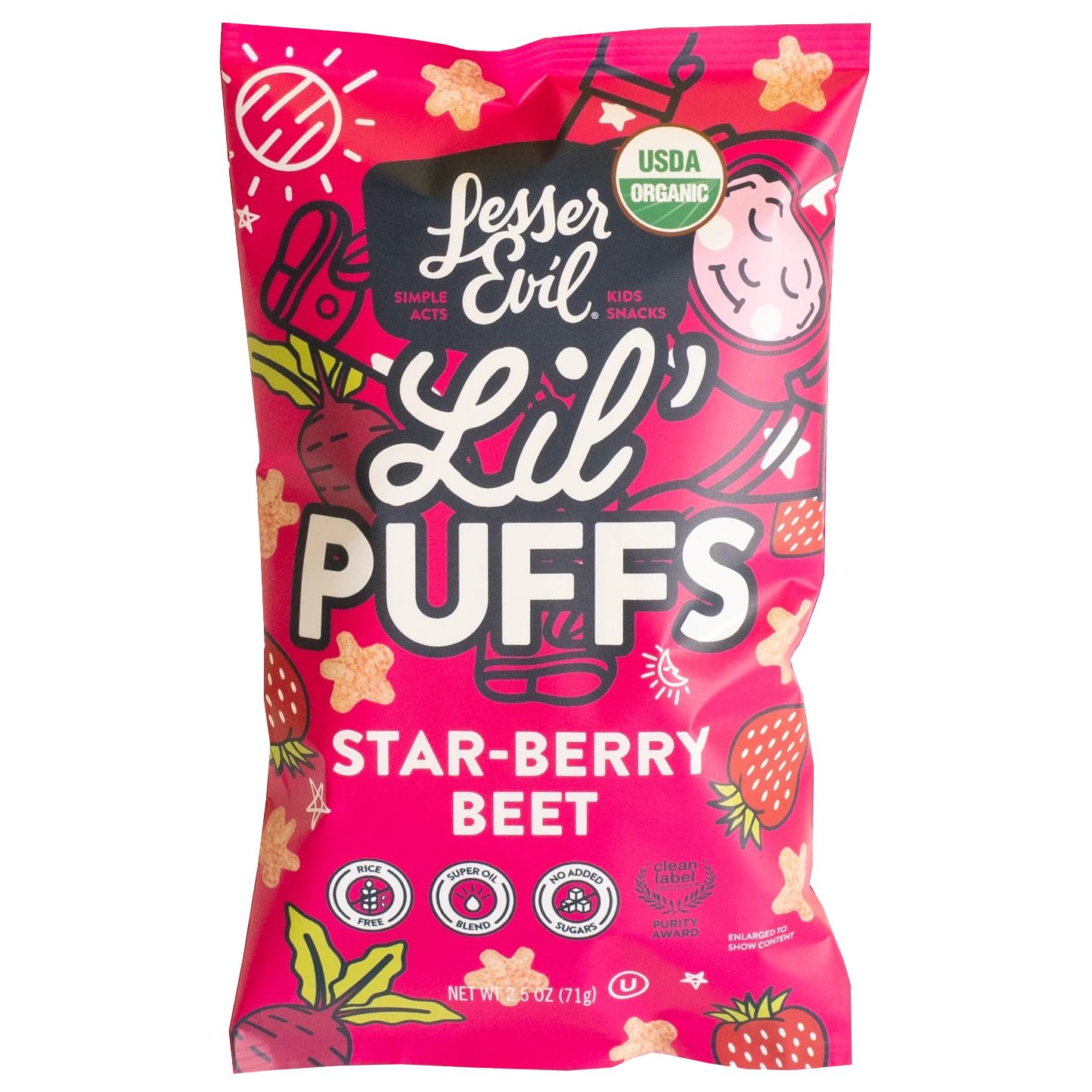 Lesser Evil Starberry Beet Lil' Puffs Shop Toddler food at HEB