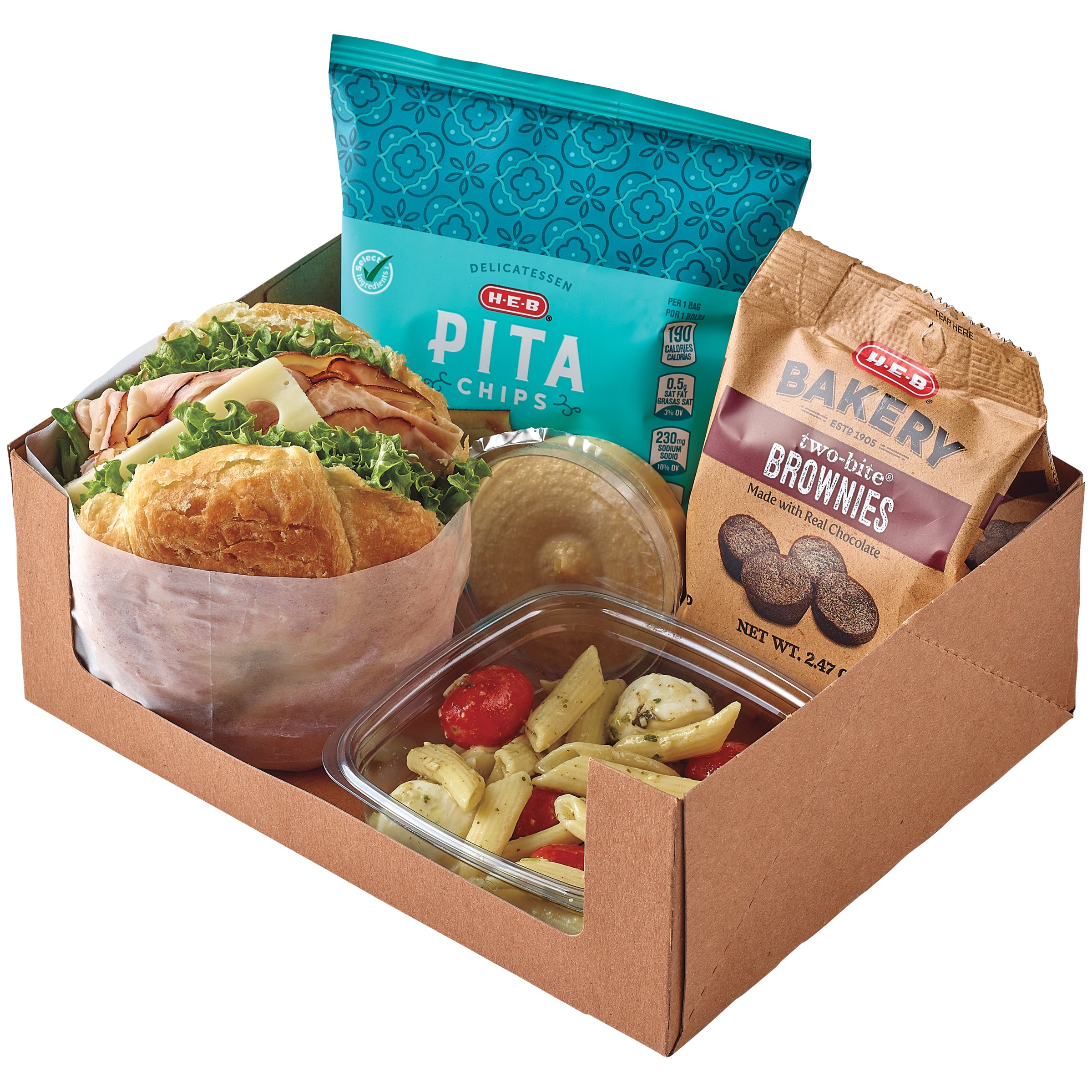 H-E-B Deli Boxed Lunch – Uncured Ham & Swiss Croissant Sandwich - Shop ...