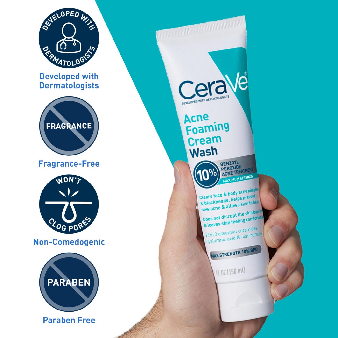 CeraVe Acne Foaming Cream Wash; image 6 of 10