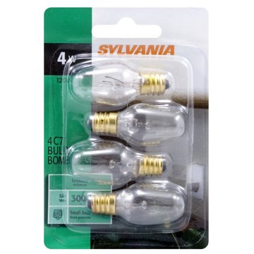 Sylvania C7 4-Watt Clear Indoor Light Bulbs, 4 pk