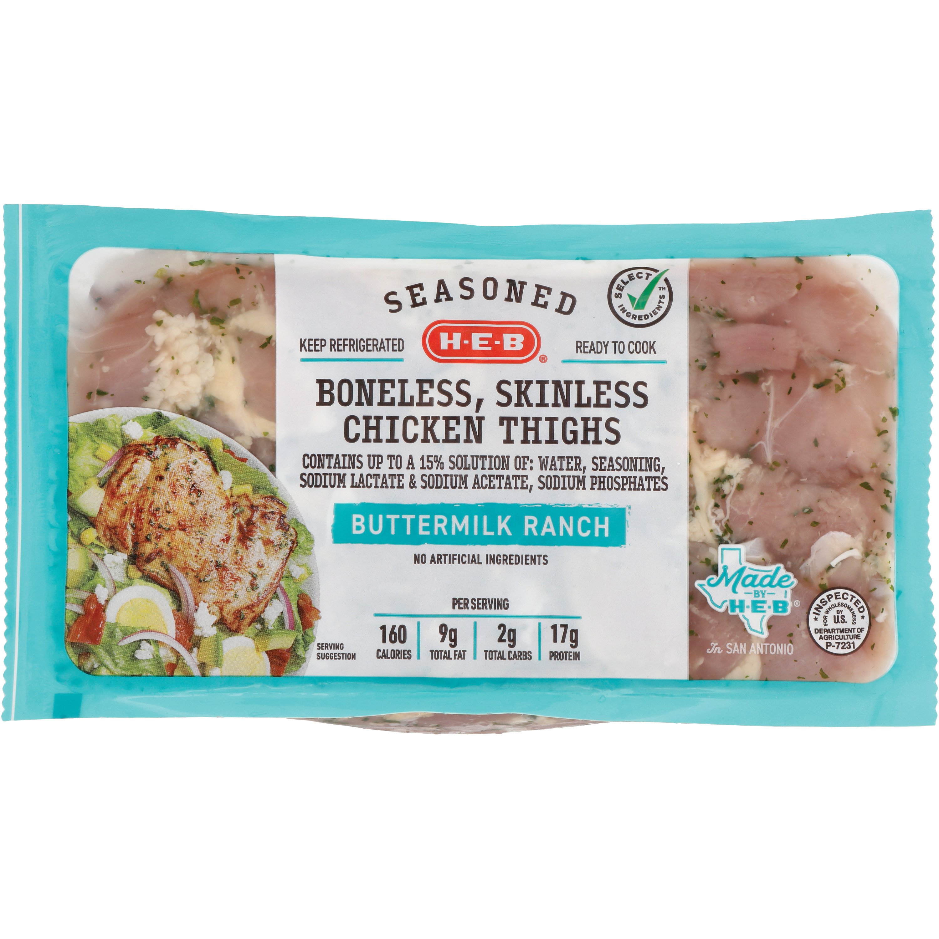 H-E-B Seasoned Boneless Chicken Thighs - Buttermilk Ranch - Shop ...