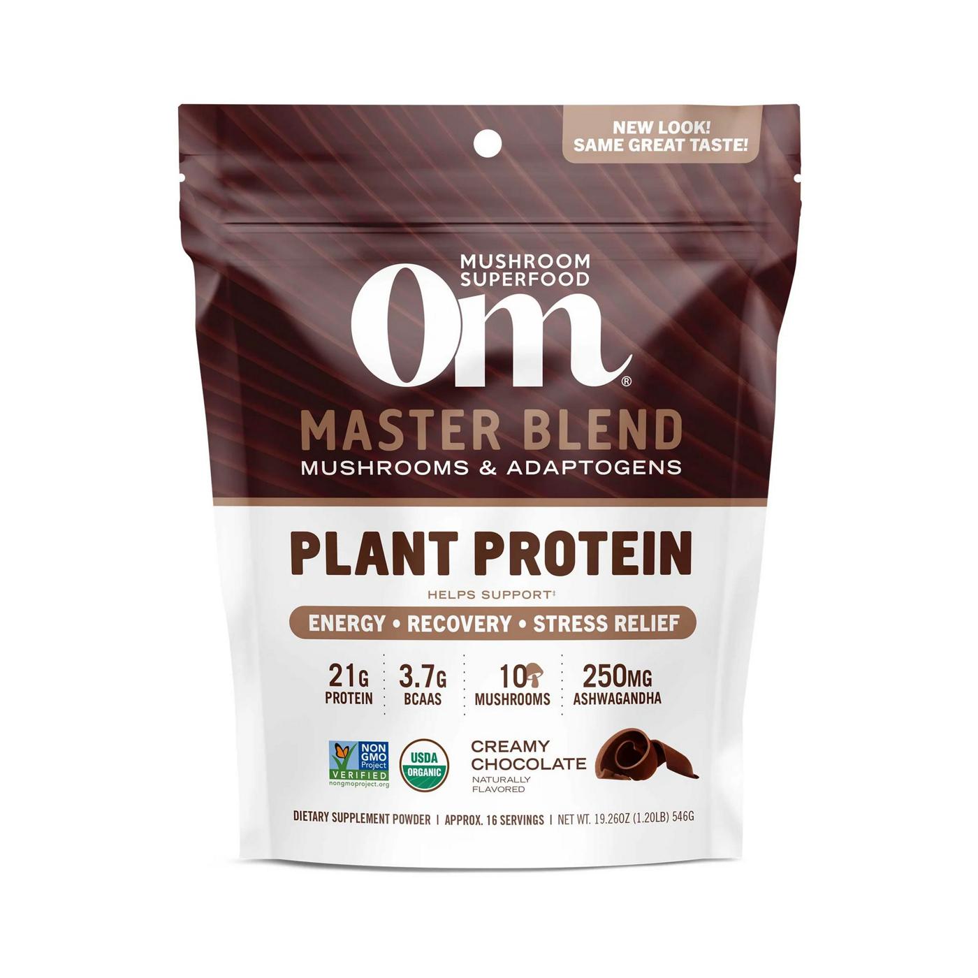 Om Mushroom Superfood Master Bend Plant Protein - Creamy Chocolate; image 1 of 2
