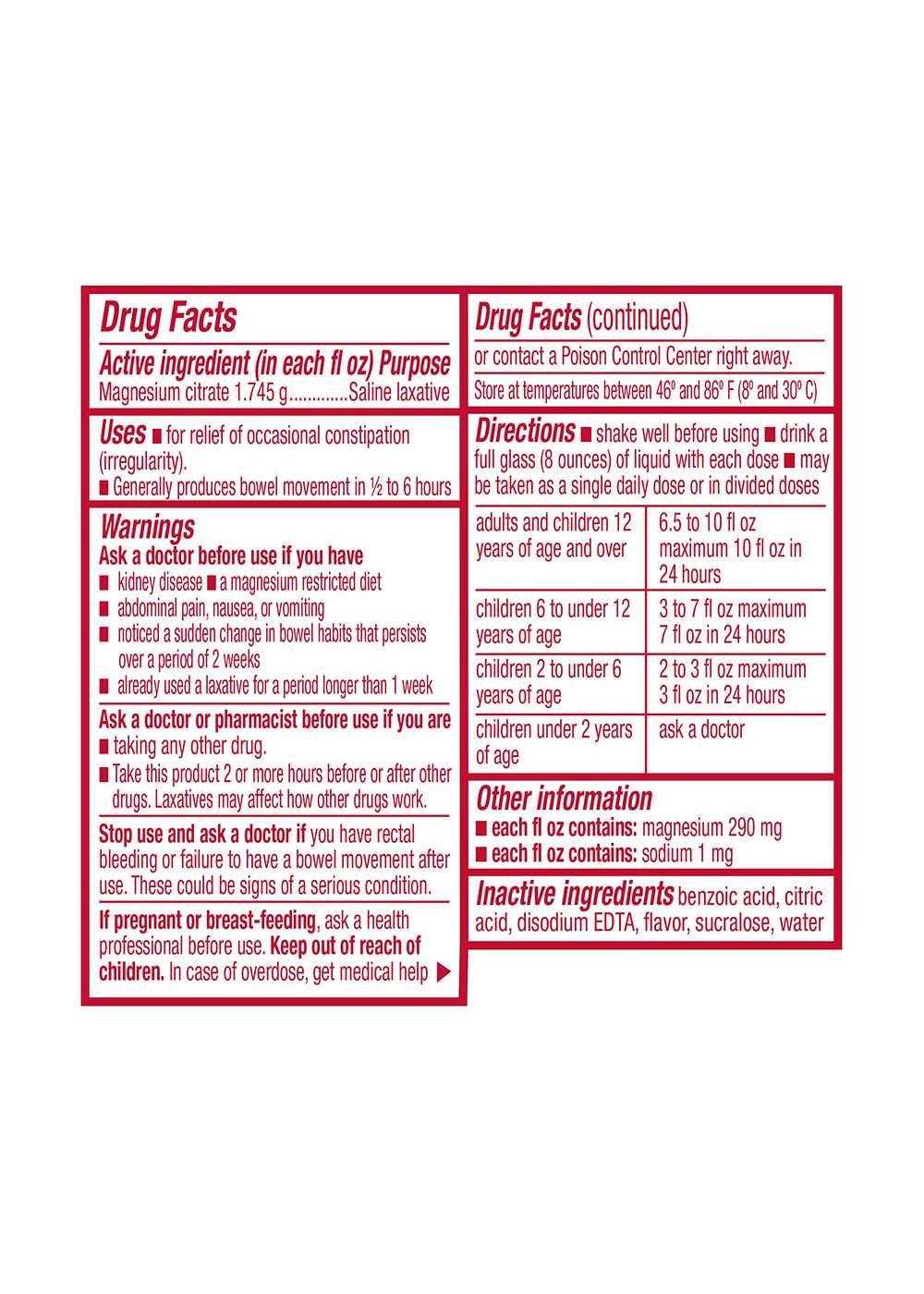 Swan Magnesium Citrate Oral Solution Cherry Shop Digestion & nausea