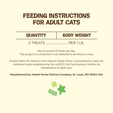 Friskies Purina Natural Cat Treats Party Mix Natural Yums - Catnip Flavor
