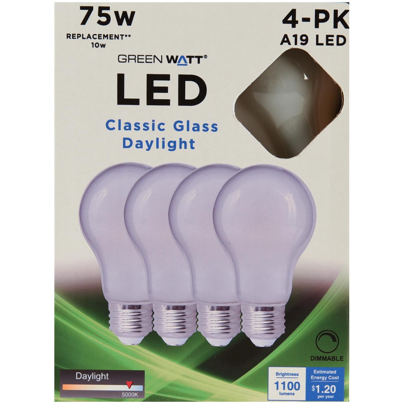 Green Watt A19 75-Watt Frosted LED Light Bulbs - Daylight; image 1 of 3