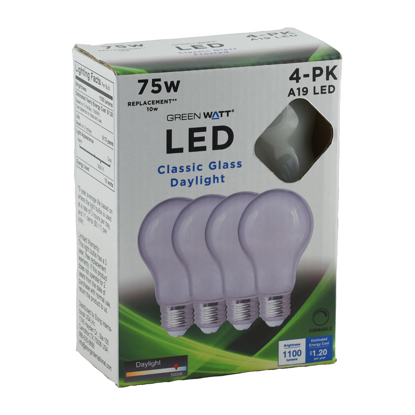 Green Watt A19 75-Watt Frosted LED Light Bulbs - Daylight; image 2 of 3