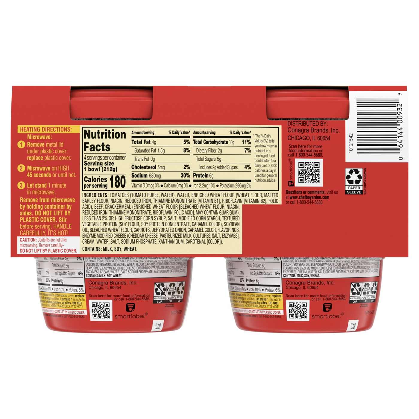 Chef Boyardee Beef Ravioli Microwaveable Bowls; image 2 of 4