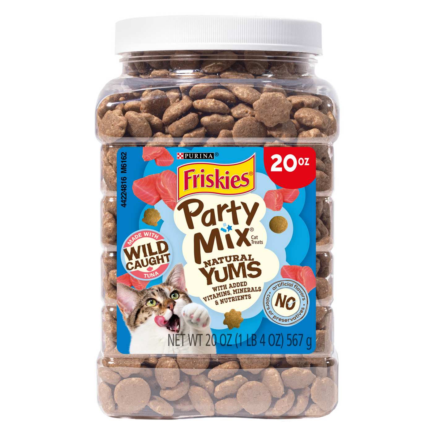 Friskies Purina Friskies Natural Cat Treats, Party Mix Natural Yums With Wild Caught Tuna and added vitamins, minerals and nutrients; image 1 of 9