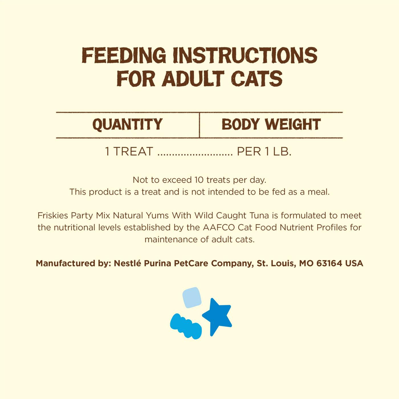 Friskies Purina Friskies Natural Cat Treats, Party Mix Natural Yums With Wild Caught Tuna and added vitamins, minerals and nutrients; image 9 of 9