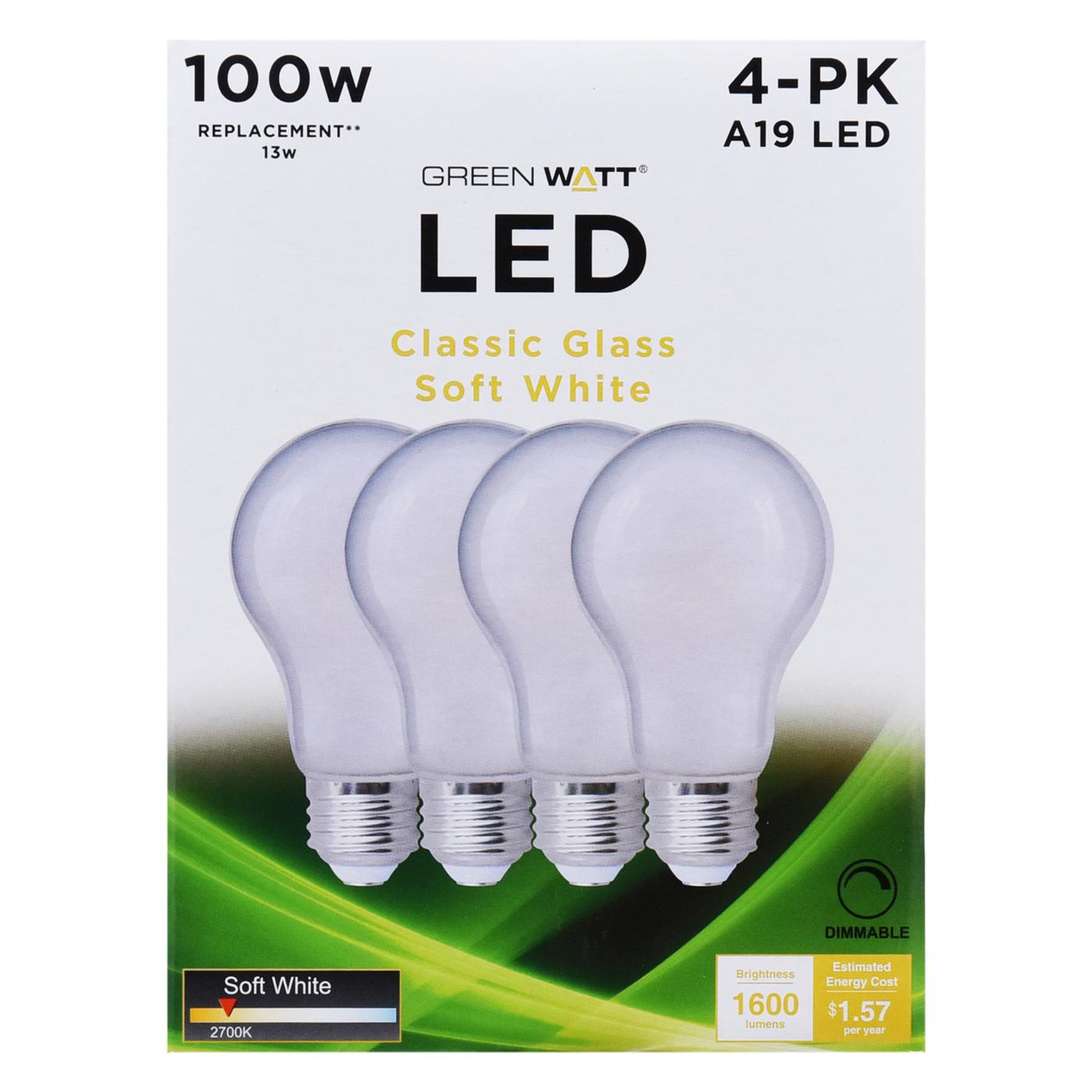 Green Watt A19 100-Watt Frosted LED Light Bulbs - Soft White; image 2 of 4