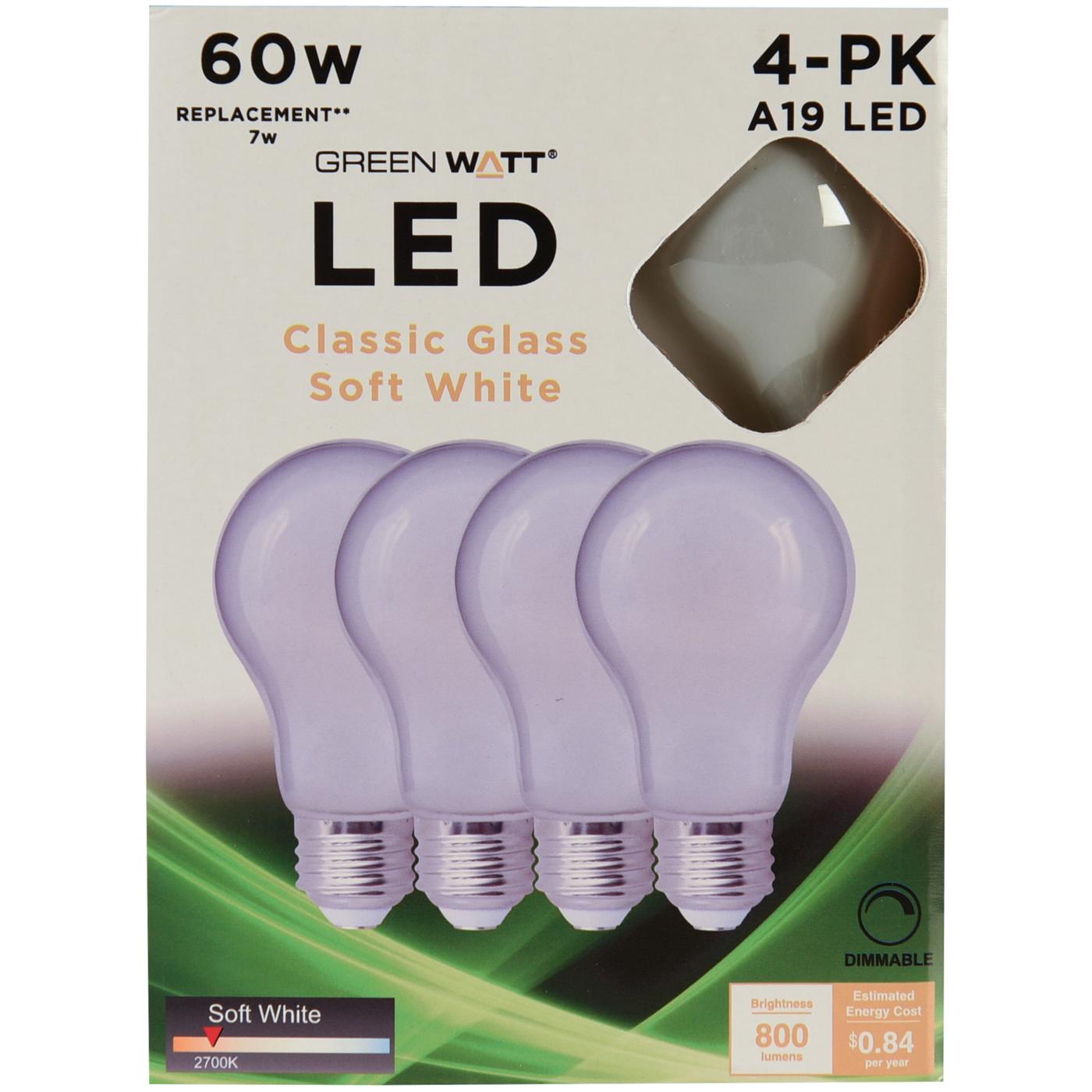 Green Watt A19 60-Watt Frosted LED Light Bulbs - Soft White; image 1 of 3