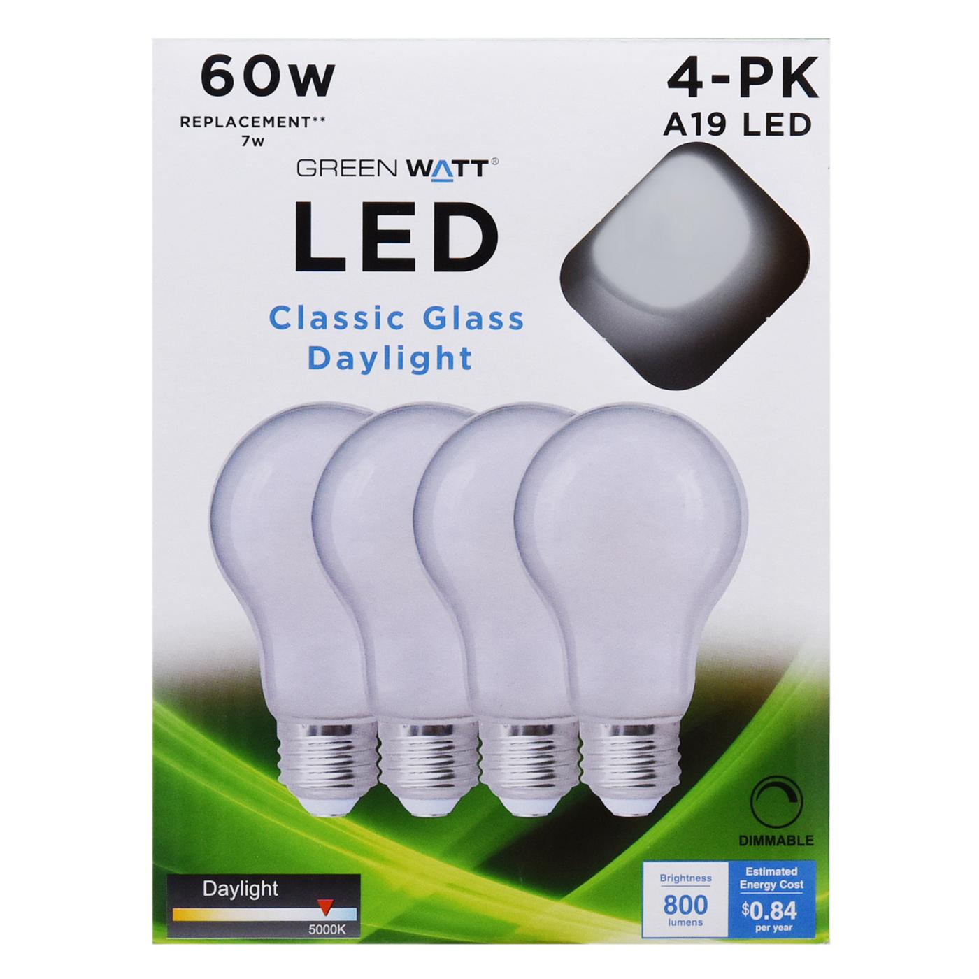 Green Watt A19 60-Watt Frosted LED Light Bulbs - Daylight; image 1 of 4