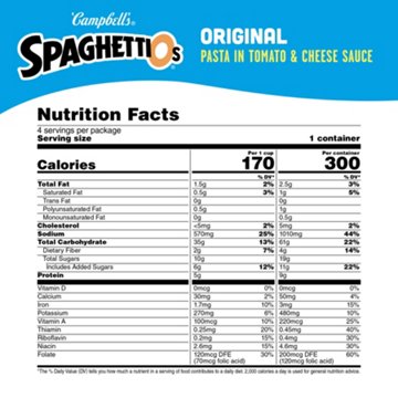 Campbell's SpaghettiOs Original Canned Pasta, 4 pk