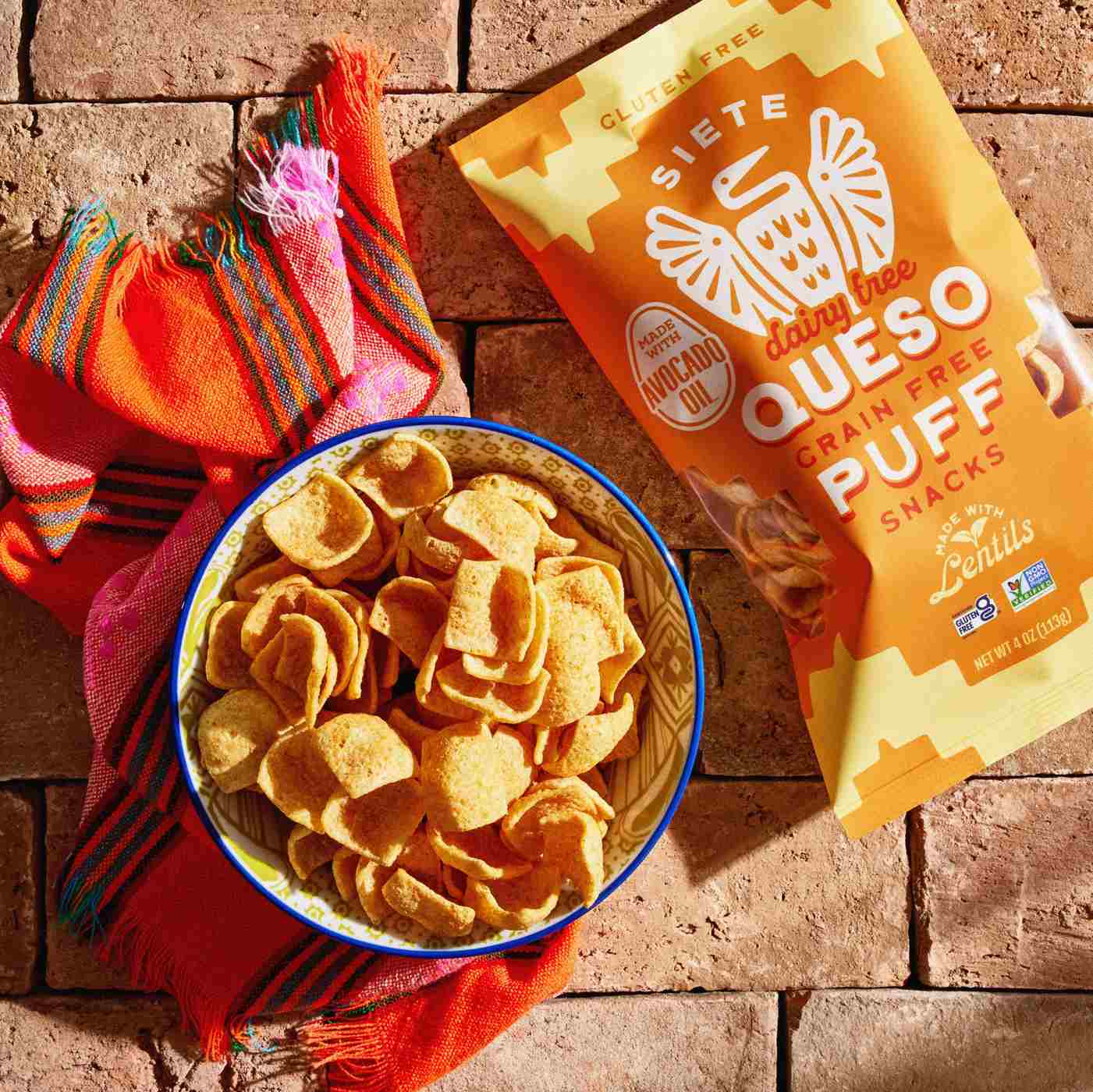 Siete Dairy Free Queso Grain-Free Puffs; image 2 of 5