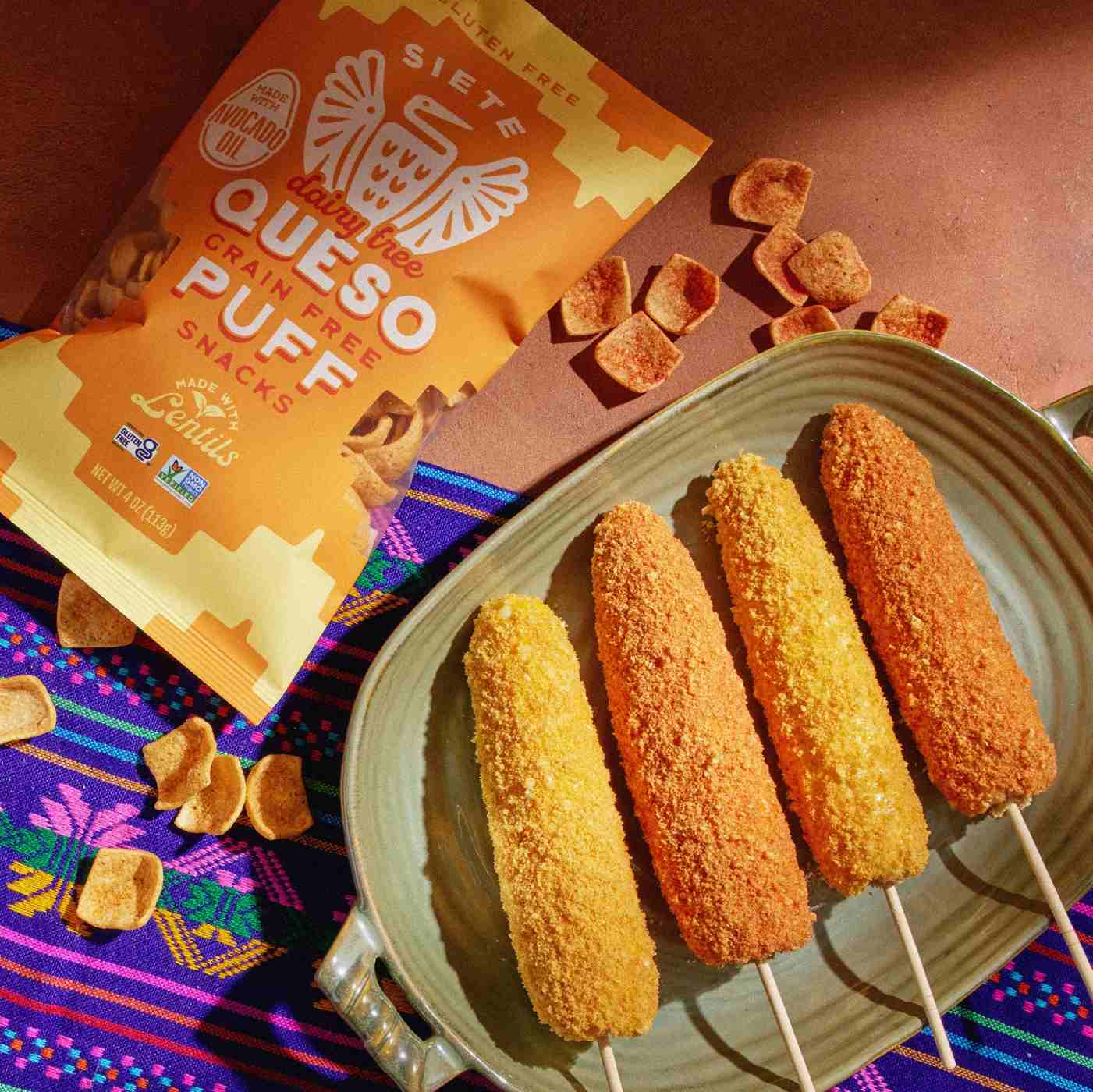 Siete Dairy Free Queso Grain-Free Puffs; image 3 of 5