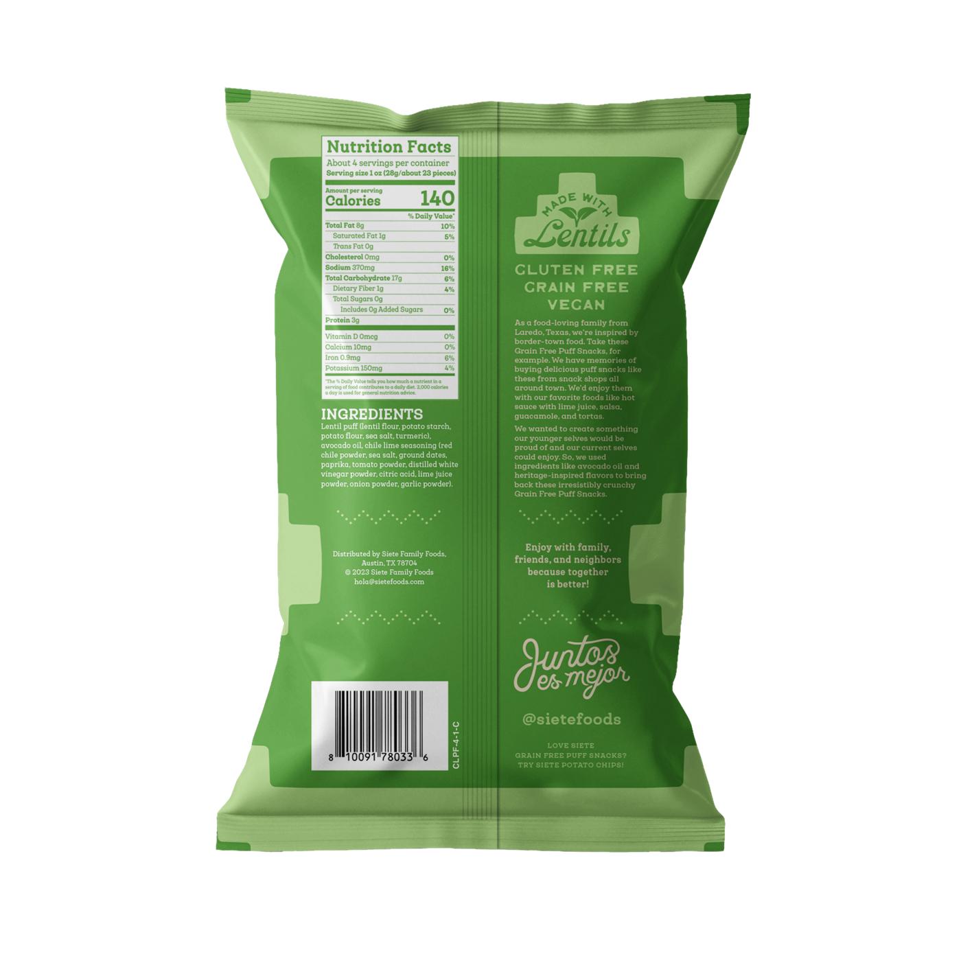 Siete Grain-Free Chile Lime Puffs; image 2 of 2