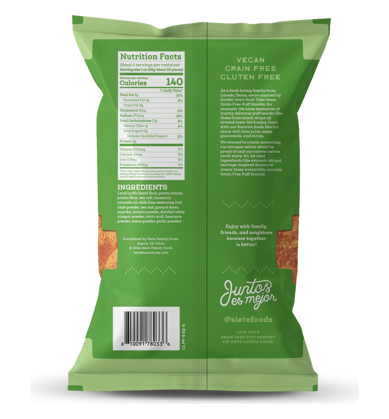 Siete Grain-Free Chile Lime Puffs; image 5 of 5