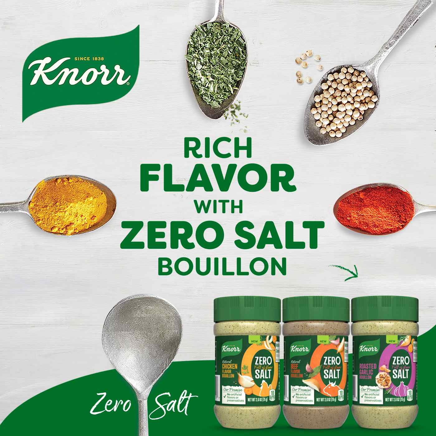 Knorr Zero Salt Powder Bouillon Natural Beef Flavor Bouillon; image 3 of 6