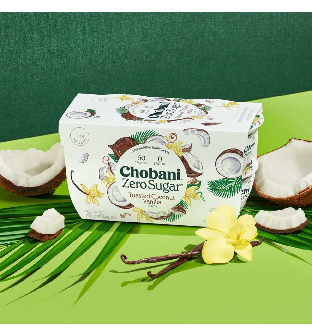 Chobani Zero Sugar Non-Fat Toasted Coconut Vanilla Greek Yogurt; image 5 of 5