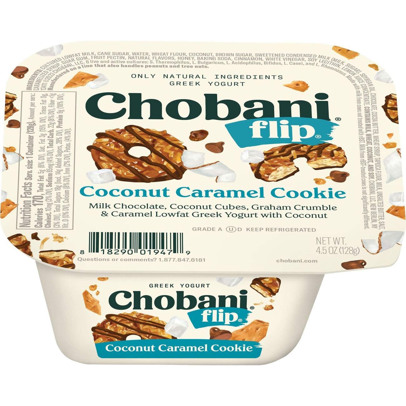 Chobani Flip LowFat Coconut Caramel Cookie Greek Yogurt Shop Yogurt