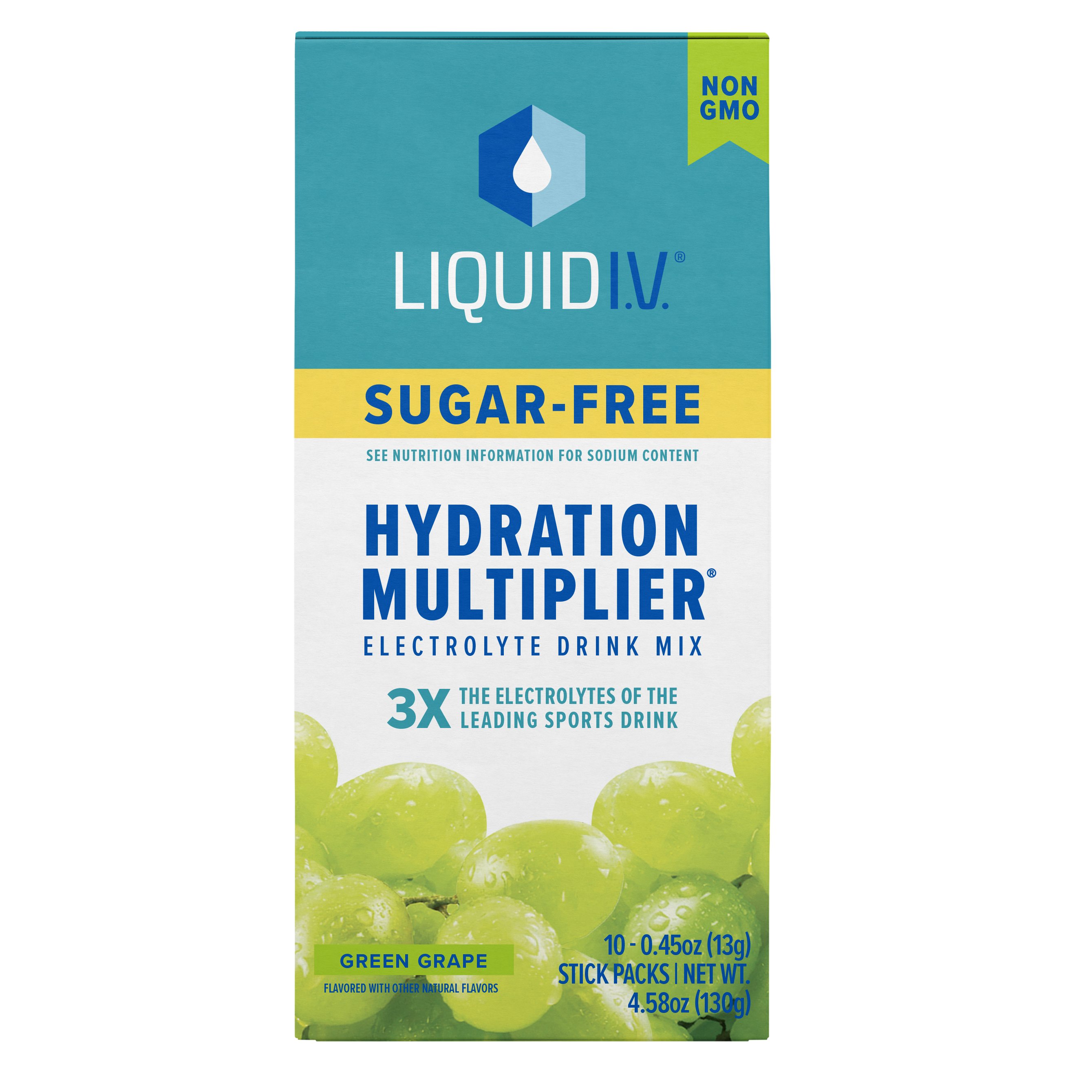 Liquid I.V. Hydration Multiplier Electrolyte Drink Mix Sugar Free Green  Grape - Shop Mixes & Flavor Enhancers at H-E-B