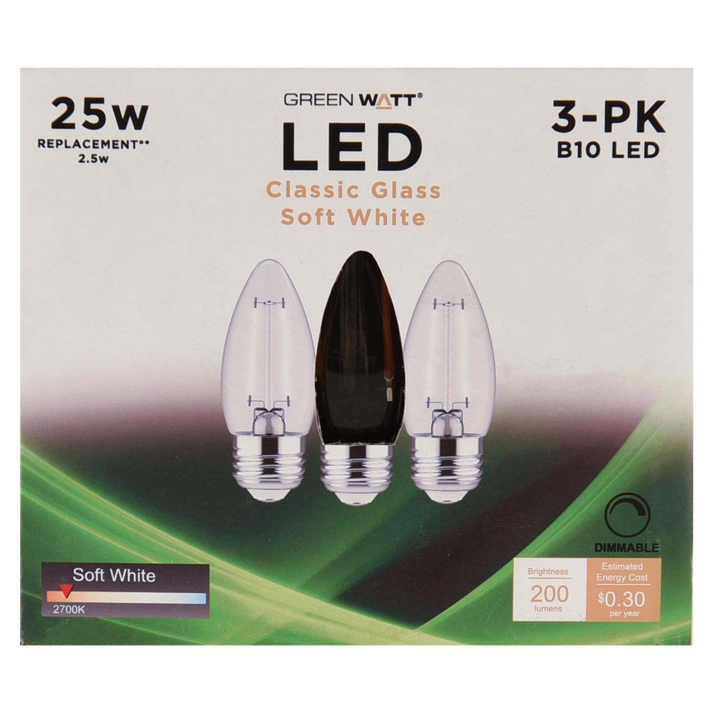 Green Watt B10 25-Watt Clear E26 LED Light Bulbs - Soft White; image 2 of 4