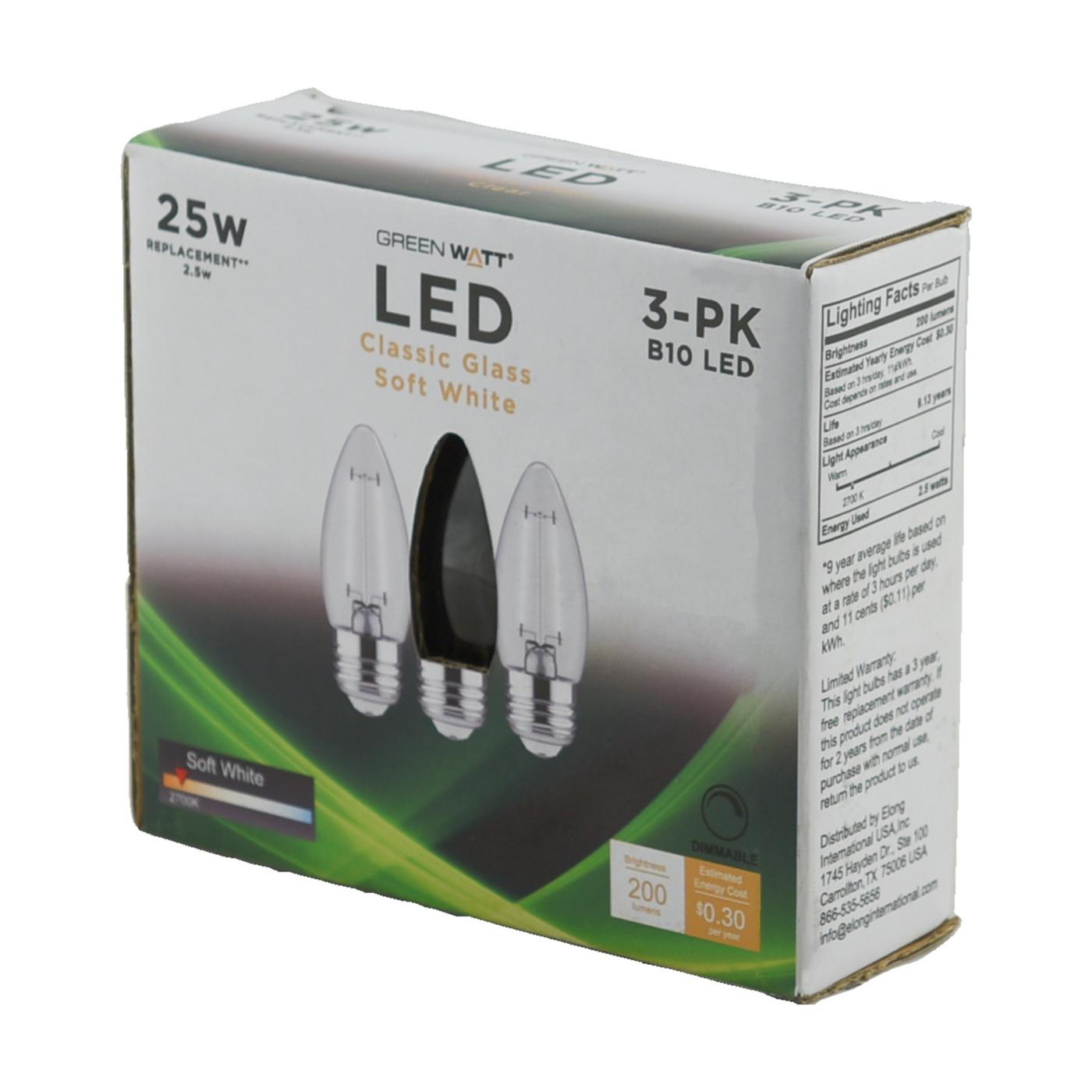 Green Watt B10 25-Watt Clear E26 LED Light Bulbs - Soft White; image 3 of 4